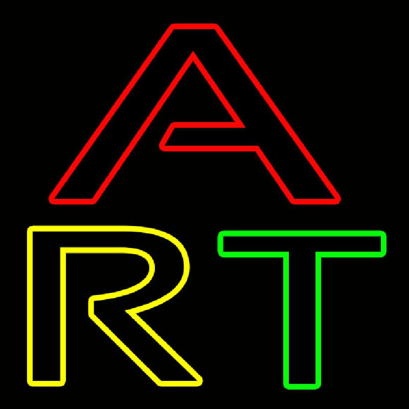 Multicolored Double Stroke Art 2 Enseigne Néon