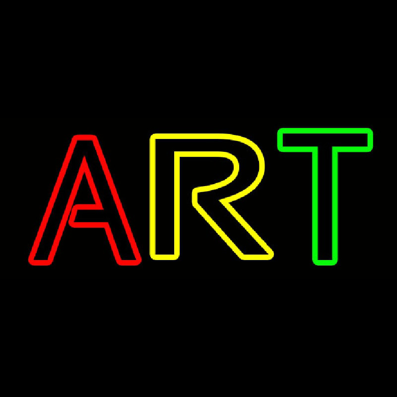 Multicolored Double Stroke Art Enseigne Néon