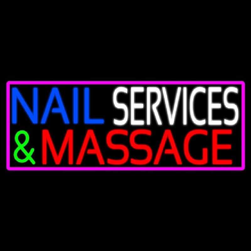 Nail Services And Massage Enseigne Néon
