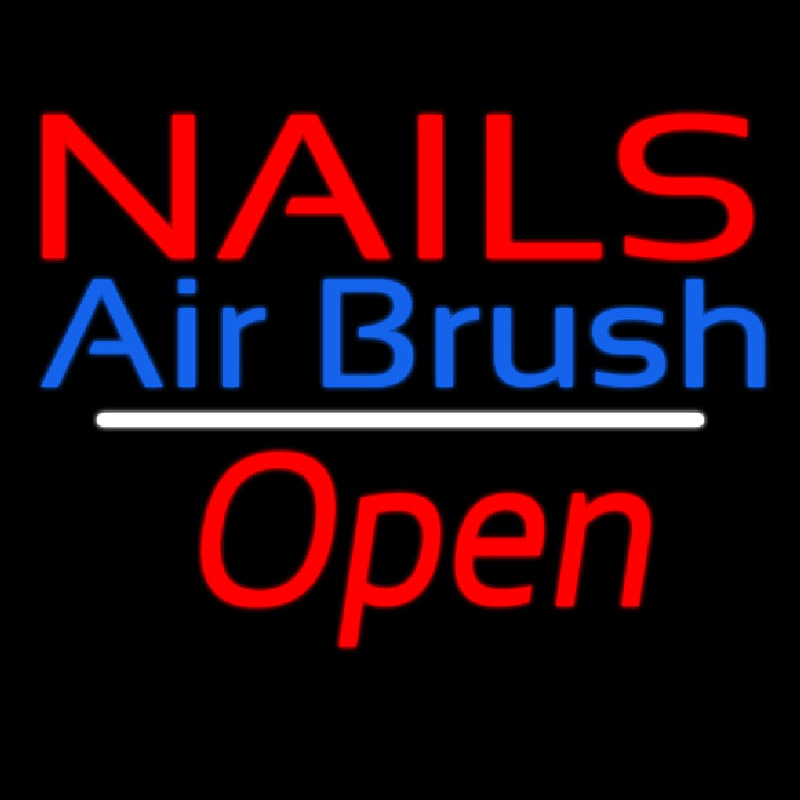 Nails Airbrush Open White Line Enseigne Néon