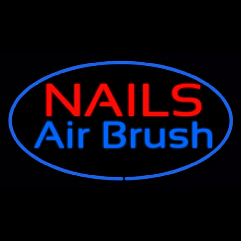 Nails Airbrush Oval Blue Enseigne Néon