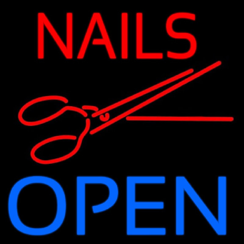 Nails Open With Scissors Enseigne Néon