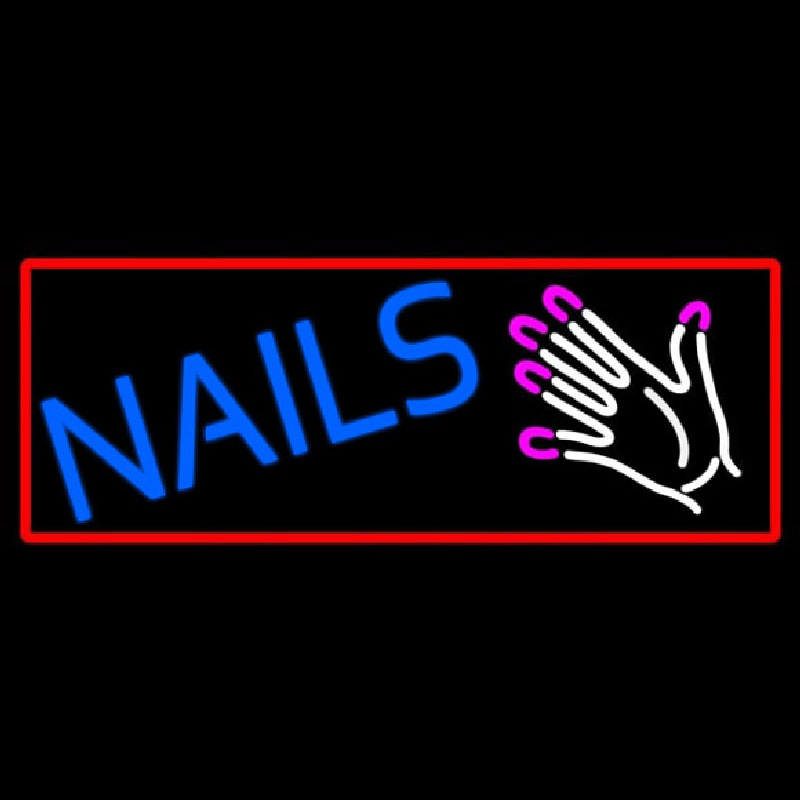 Nails With Hand Logo Enseigne Néon