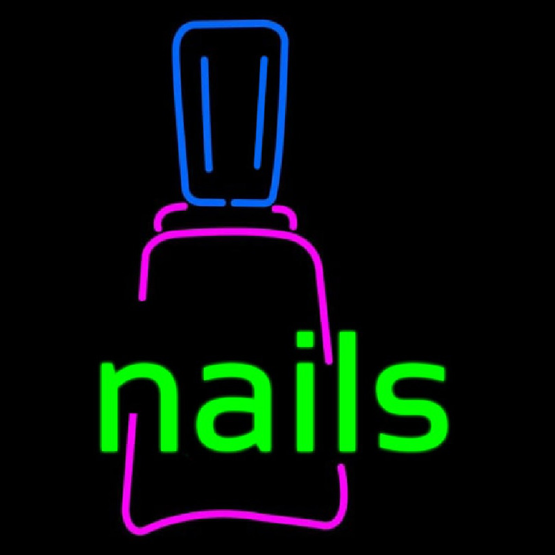 Nails With Nail Logo Enseigne Néon
