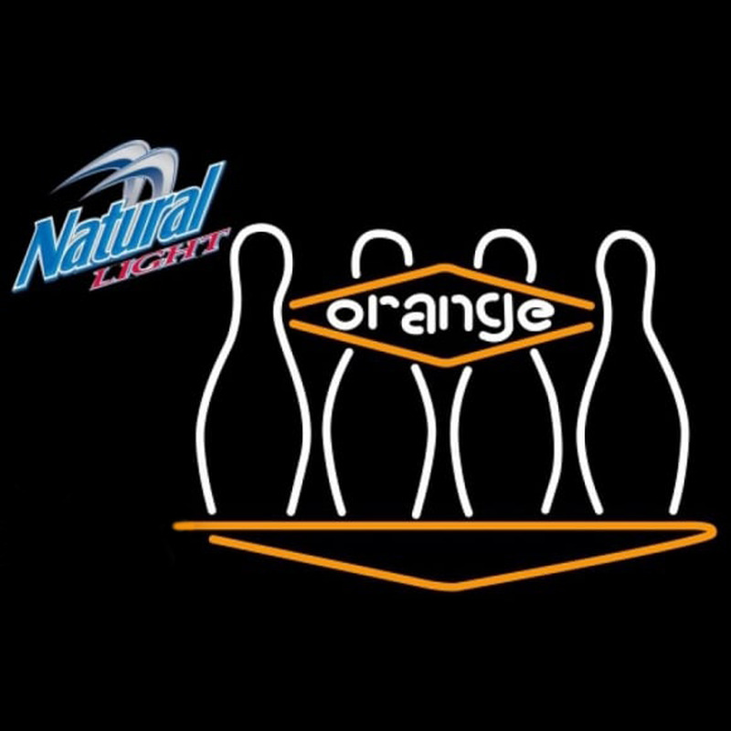 Natural Light Bowling Orange Beer Sign Enseigne Néon