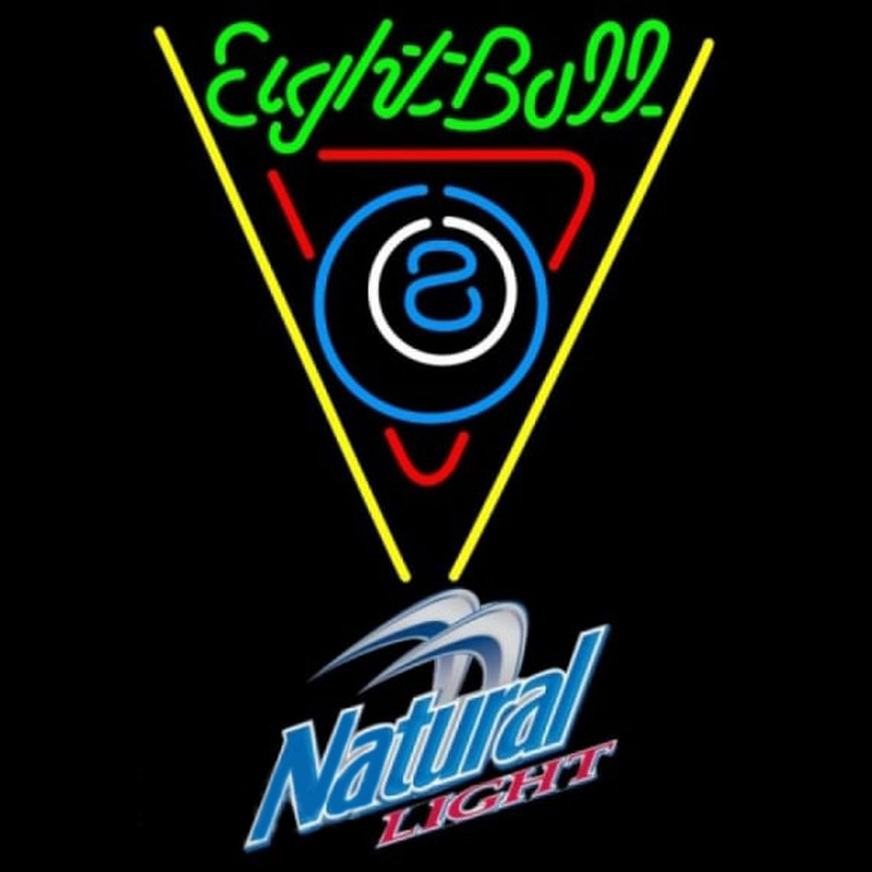 Natural Light Eightball Billiards Pool Beer Sign Enseigne Néon