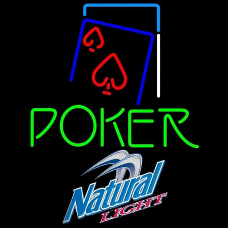 Natural Light Green Poker Red Heart Beer Sign Enseigne Néon