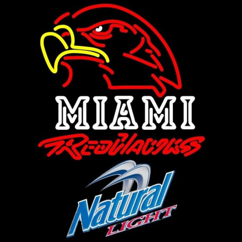 Natural Light Miami University Redhawks Beer Sign Enseigne Néon