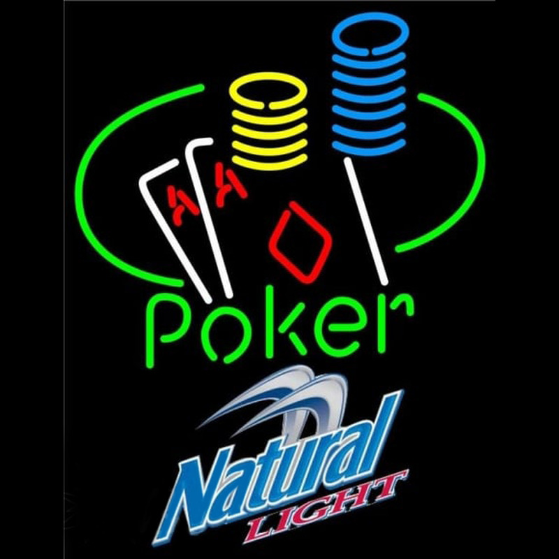Natural Light Poker Ace Coin Table Beer Sign Enseigne Néon