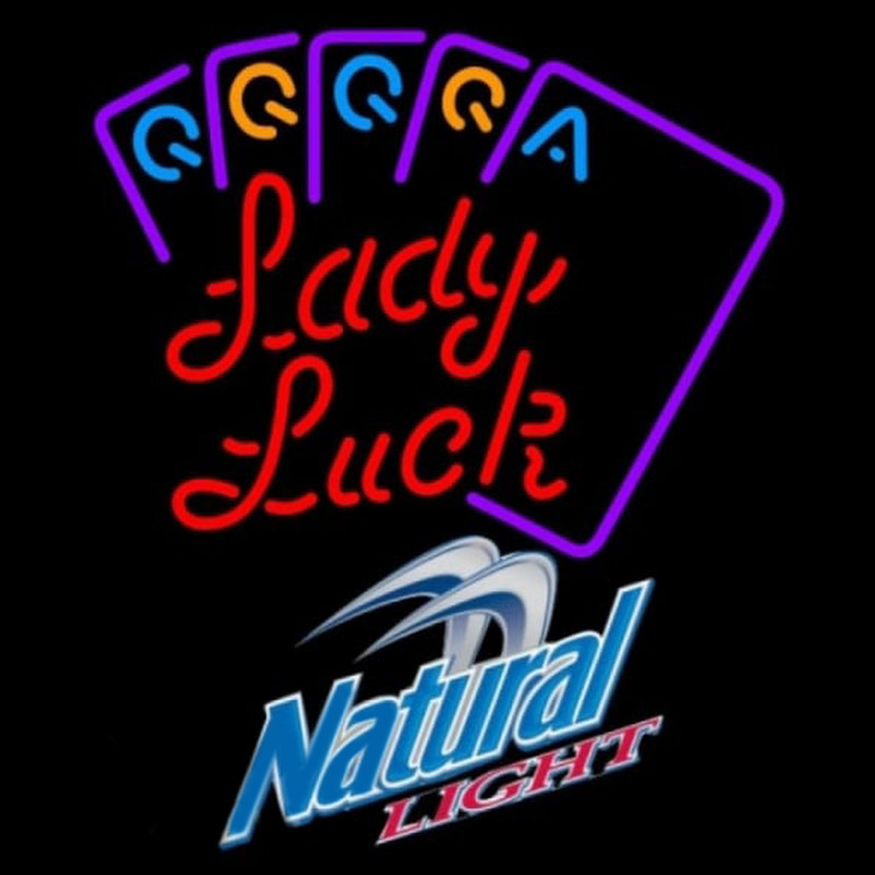 Natural Light Poker Lady Luck Series Beer Sign Enseigne Néon