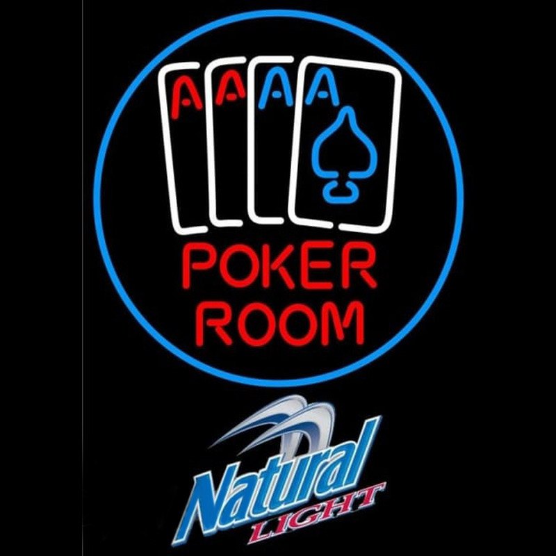 Natural Light Poker Room Beer Sign Enseigne Néon