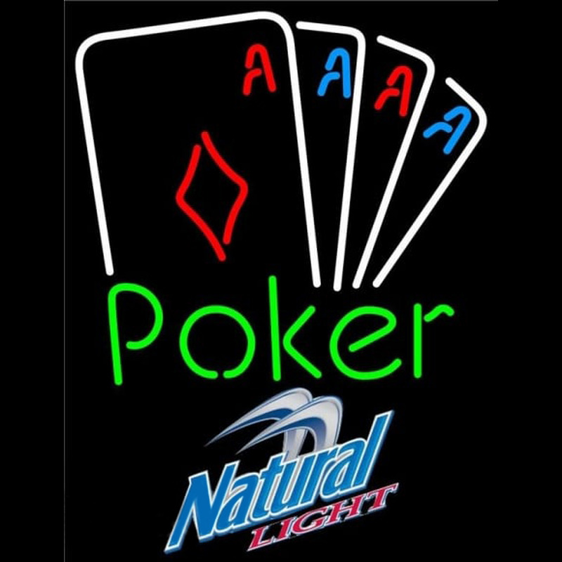 Natural Light Poker Tournament Beer Sign Enseigne Néon