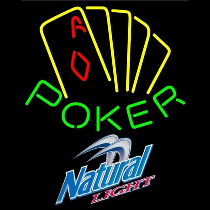 Natural Light Poker Yellow Beer Sign Enseigne Néon