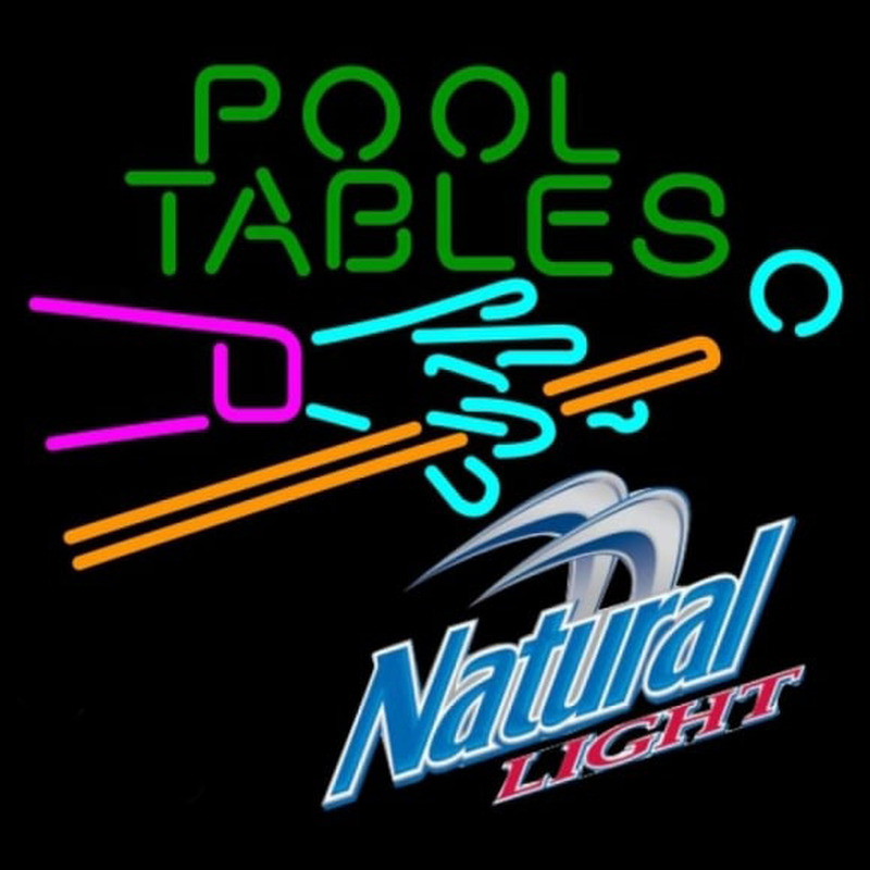 Natural Light Pool Tables Billiards Beer Sign Enseigne Néon