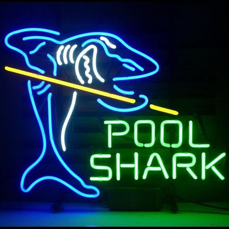 New Pool Shark Billiards Gameroom Neon Bière Bar Pub Enseigne