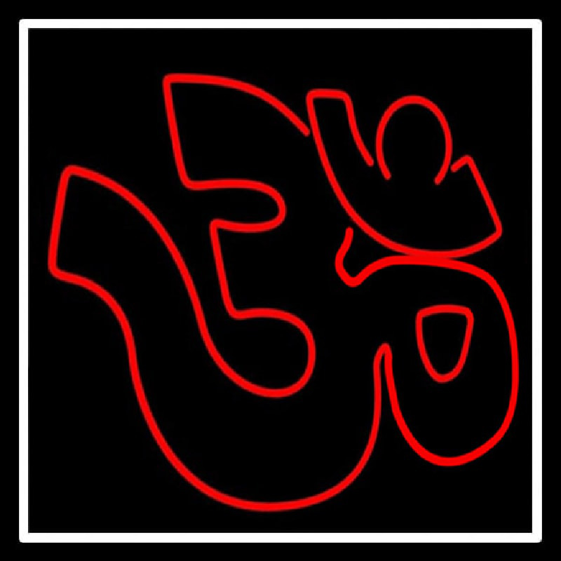 Om With Border Enseigne Néon