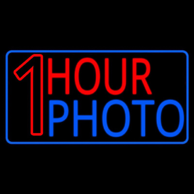 One Hour Photo With Border Enseigne Néon