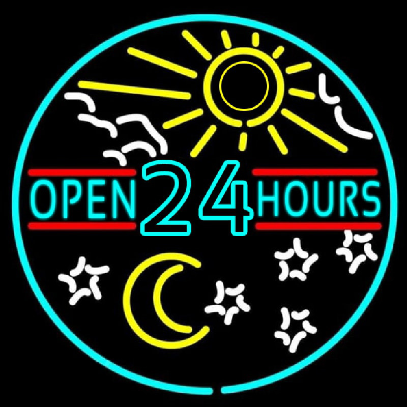 Open 24 Hours Enseigne Néon