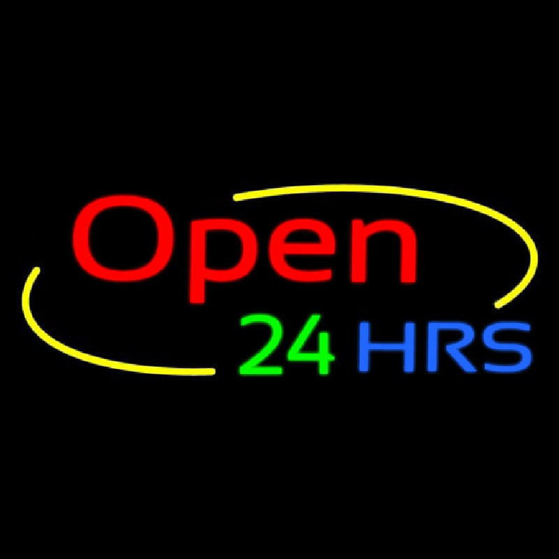 Open 24 Hrs Enseigne Néon