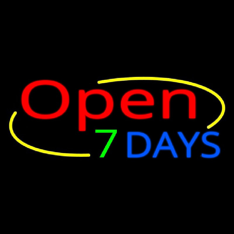 Open 7 Days Enseigne Néon