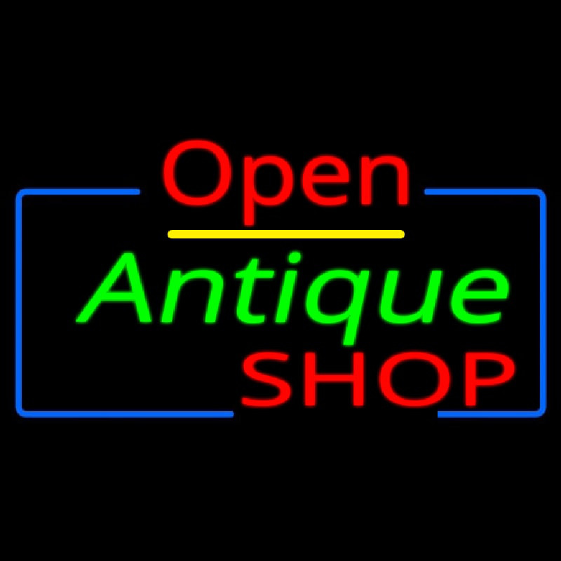 Open Antiques Shop Enseigne Néon