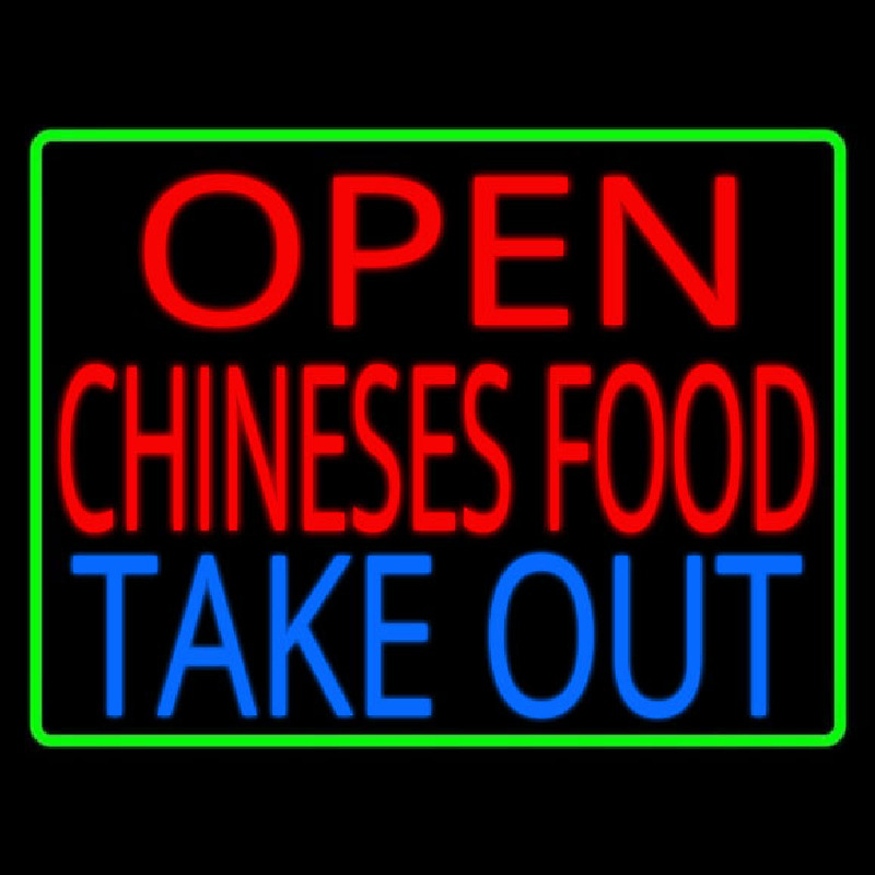 Open Chinese Food Take Out Enseigne Néon