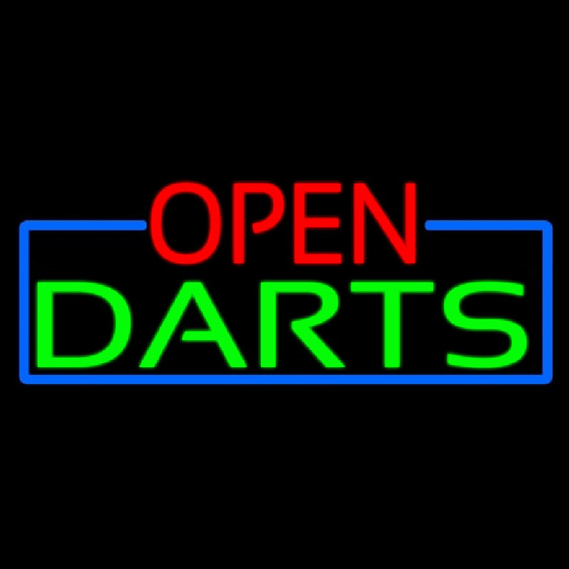 Open Darts With Blue Border Enseigne Néon