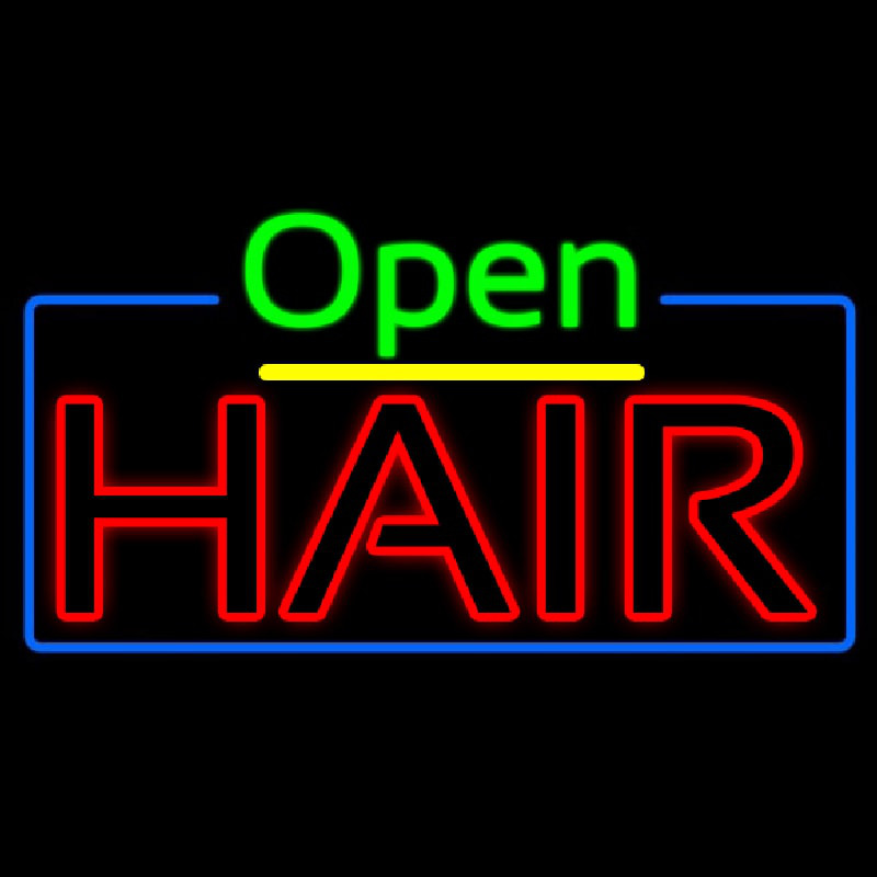 Open Double Stroke Hair Enseigne Néon