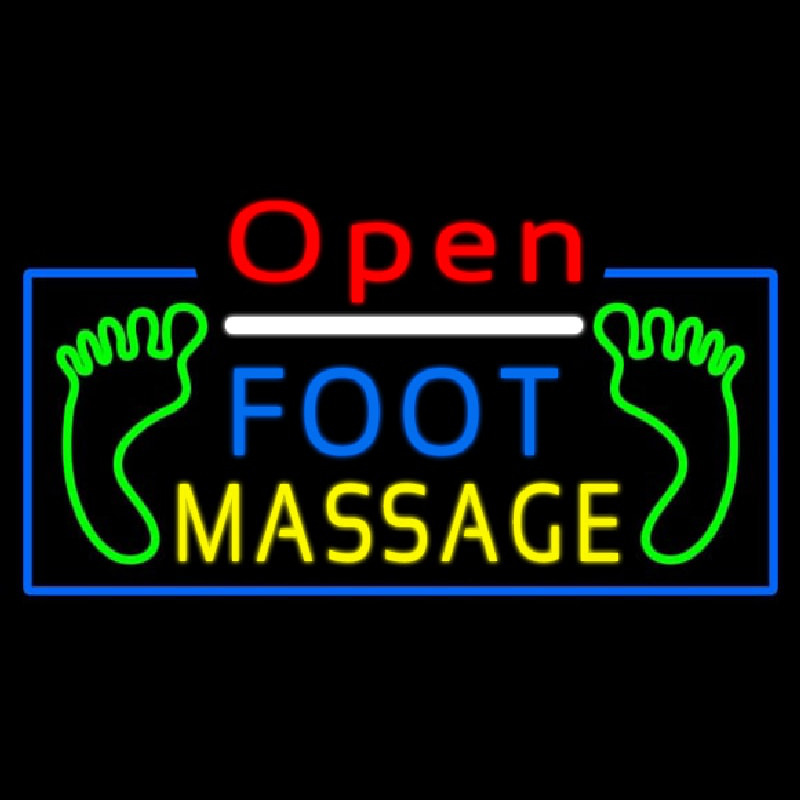 Open Foot Massage Enseigne Néon