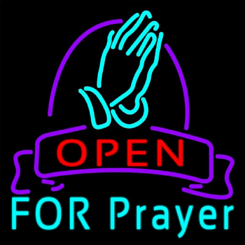 Open For Prayer Enseigne Néon