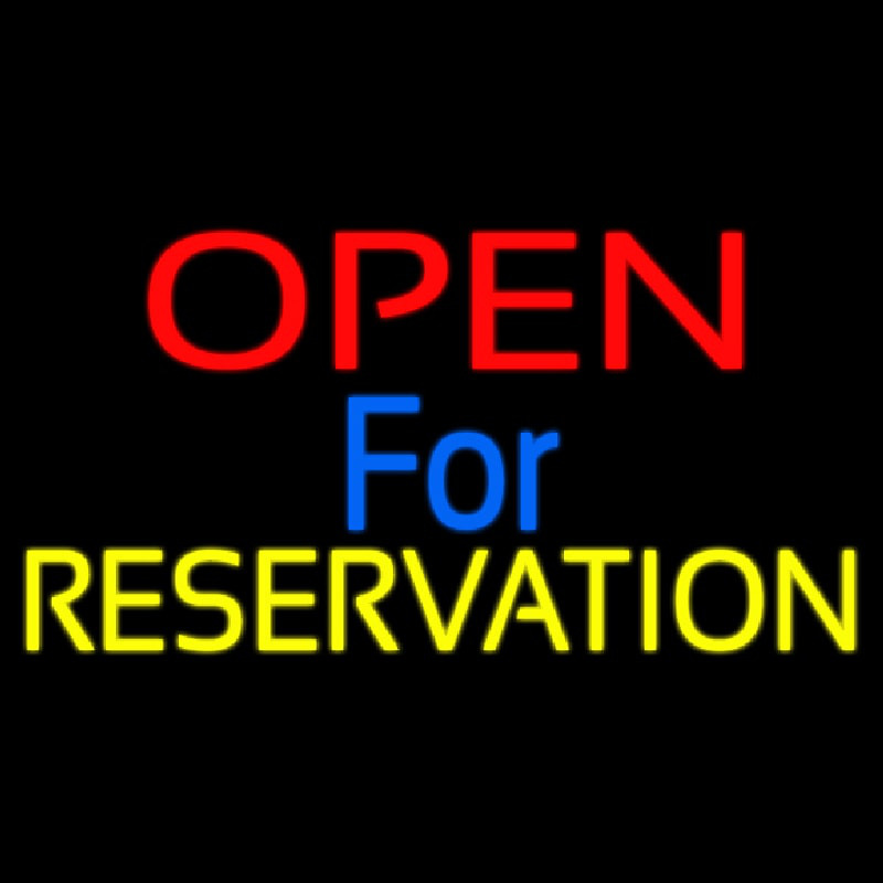 Open For Reservation 1 Enseigne Néon