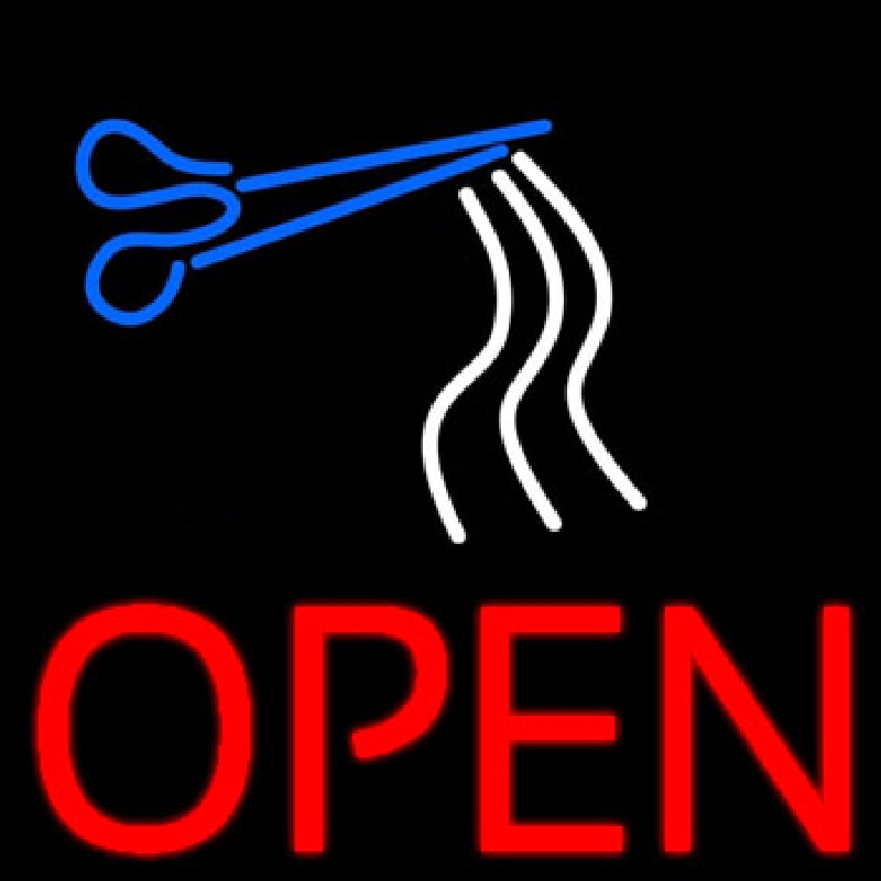 Open Haircut Enseigne Néon