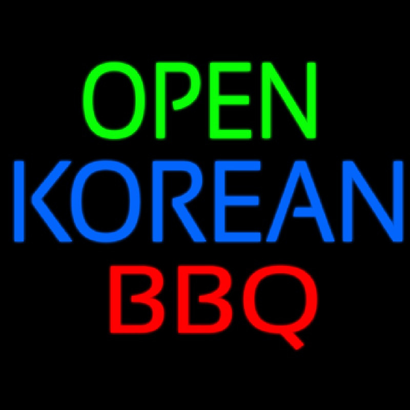 Open Korean Bbq Enseigne Néon