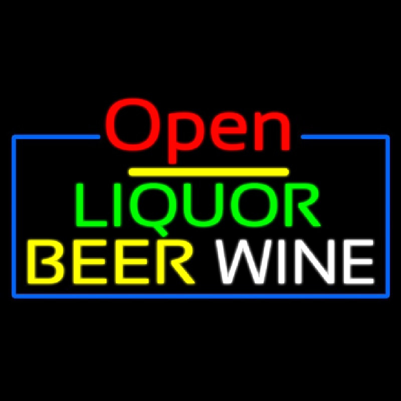 Open Liquor Beer Wine Enseigne Néon