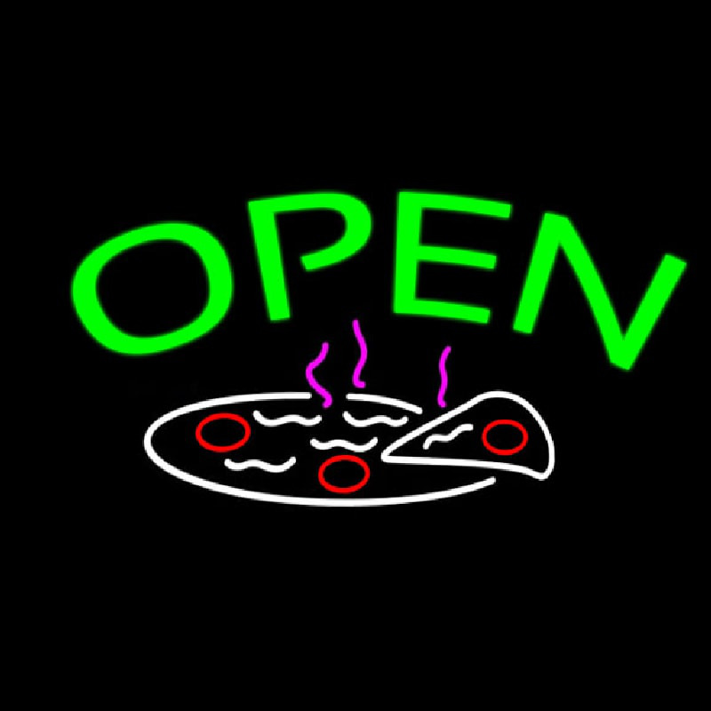 Open Pizza Logo Enseigne Néon
