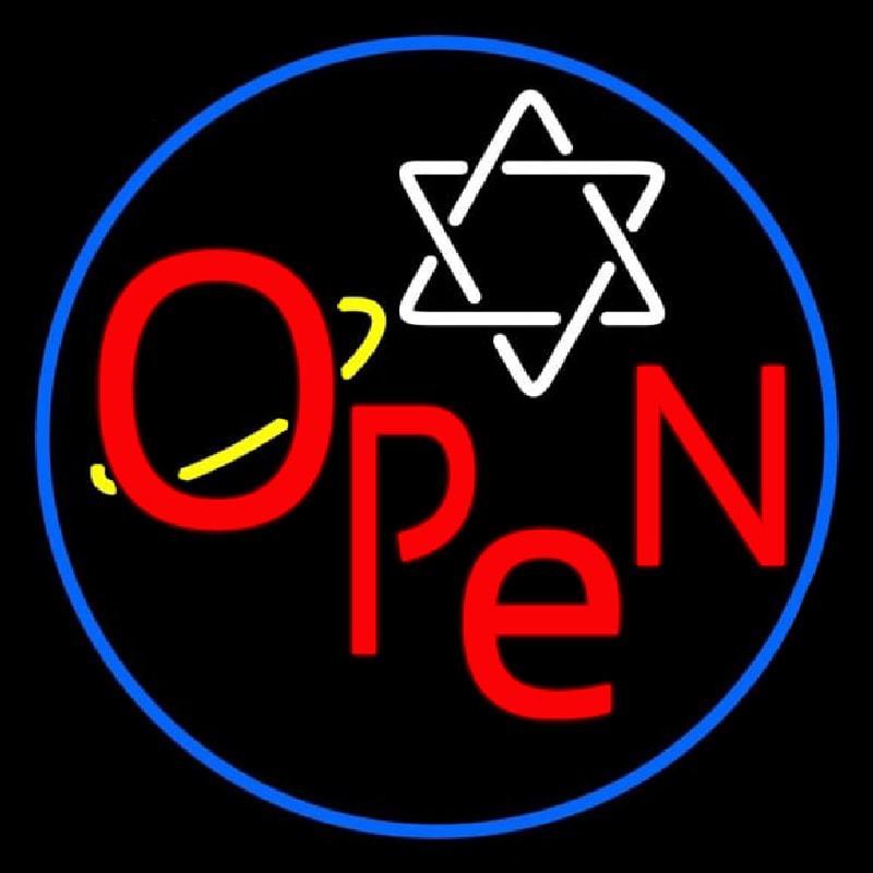 Open Psychic Blue Border Enseigne Néon
