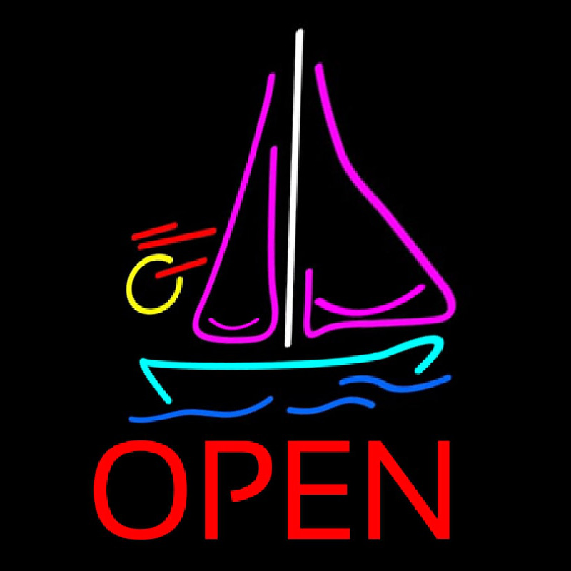 Open Sailboat Enseigne Néon