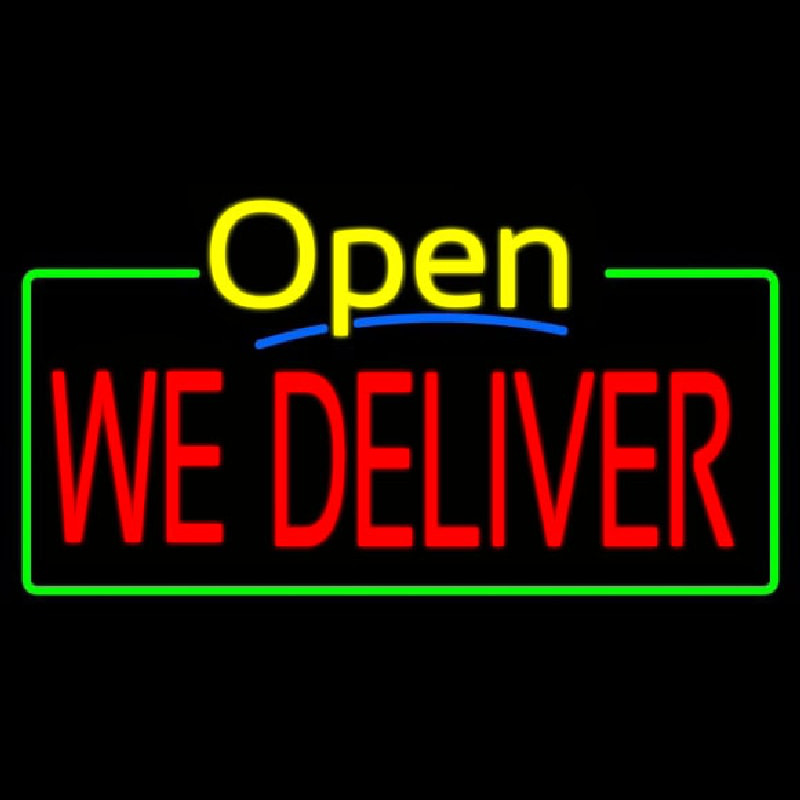 Open We Deliver Enseigne Néon