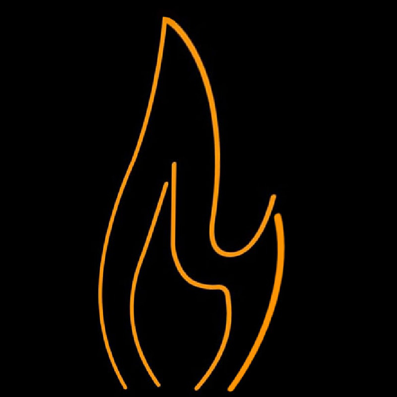 Orange Flame Logo Enseigne Néon