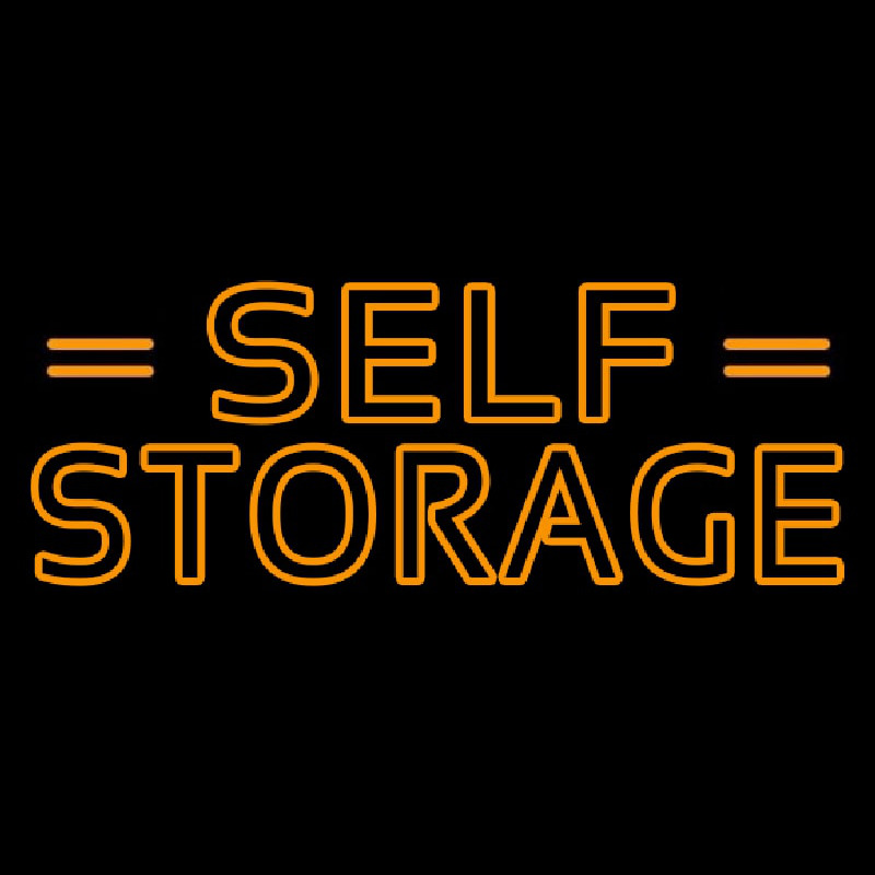 Orange Self Storage Block With Line Enseigne Néon