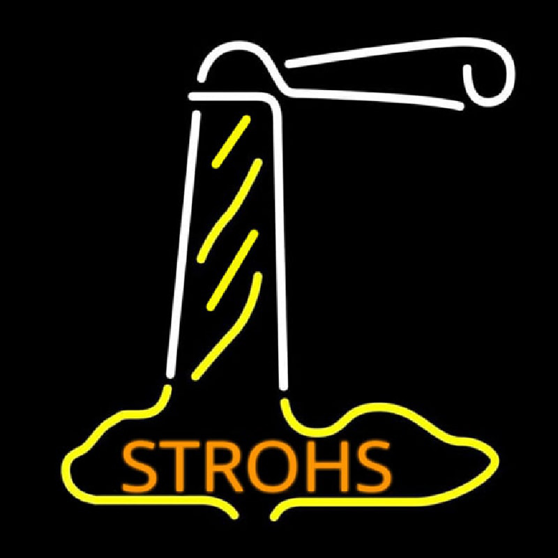 Orange Strohs Lighthouse Beer Sign Enseigne Néon