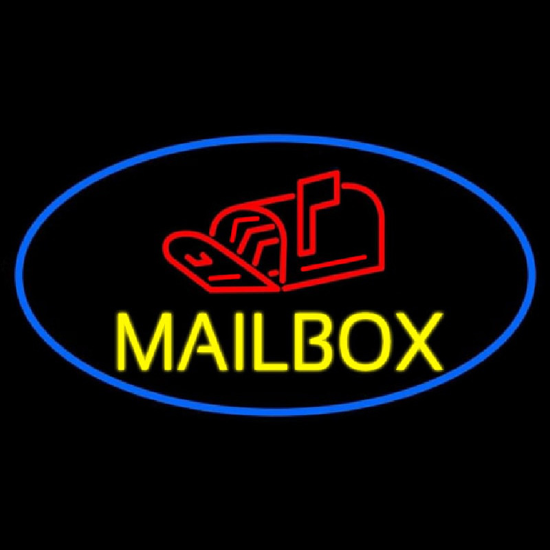 Oval Mailbo  With Logo Enseigne Néon