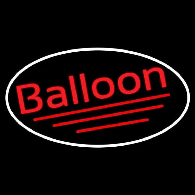 Oval Red Balloon Cursive Enseigne Néon