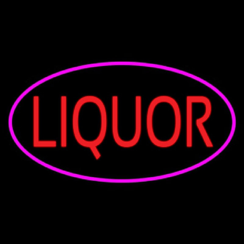 Oval Red Liquor Pink Border Enseigne Néon