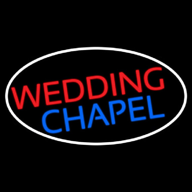 Oval Wedding Chapel Block Enseigne Néon