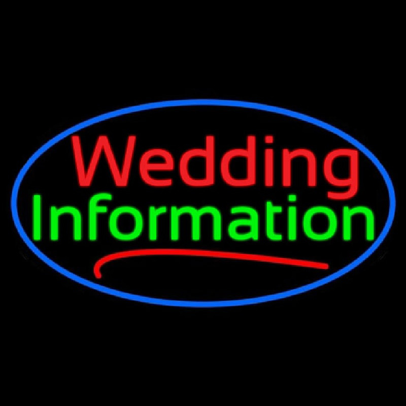 Oval Wedding Information Enseigne Néon