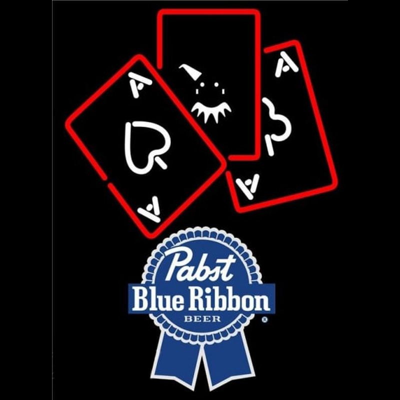 Pabst Blue Ribbon Ace And Poker Beer Sign Enseigne Néon