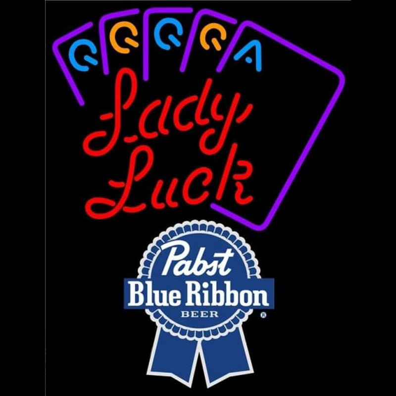 Pabst Blue Ribbon Lady Luck Series Beer Sign Enseigne Néon