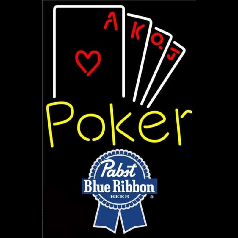 Pabst Blue Ribbon Poker Ace Series Beer Sign Enseigne Néon