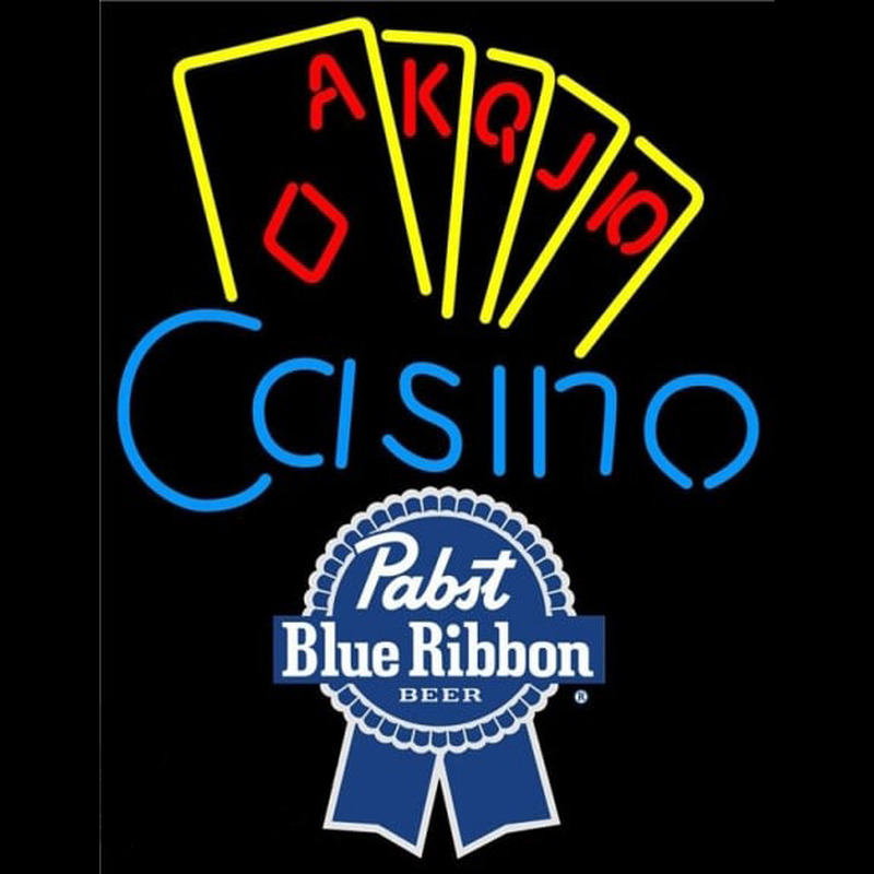 Pabst Blue Ribbon Poker Casino Ace Series Beer Sign Enseigne Néon